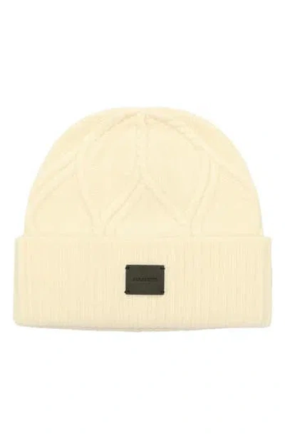 Allsaints Brushed Wool Cable Beanie In Gray
