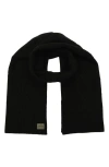 Allsaints Brushed Wool Scarf In Black