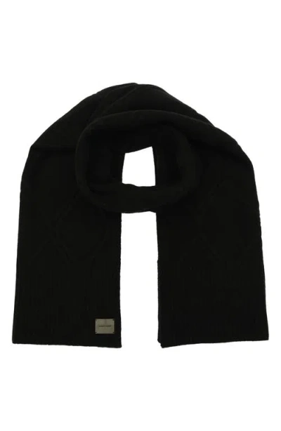 Allsaints Brushed Wool Scarf In Black