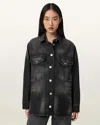 Allsaints Bryn Denim Oversized Shirt In Black