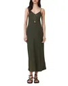 Allsaints Bryony V-neck Midi Slip Dress In Green