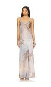Allsaints Bryony Maxi Slip Dress In Grey,taupe
