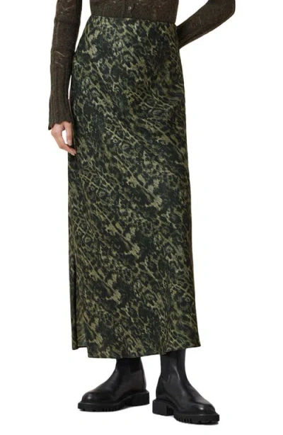 Allsaints Bryony Maxi Skirt In Green