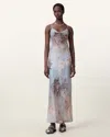 Allsaints Bryony Maxi Slip Dress In Bloom Soft Blue