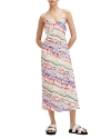 Allsaints Bryony Melissa Midi Slipdress In Rainbow Multi