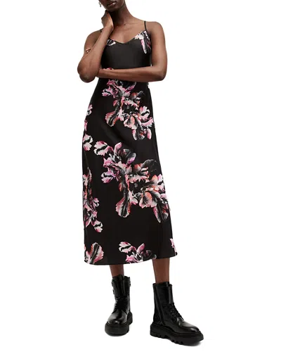 Allsaints Bryony Midi Slip Dress In Monica Petal P