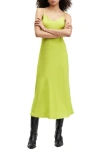 Allsaints Bryony Slipdress In Zest Lime Green