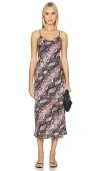 Allsaints Bryony Tahoe Snake Print Midi Slip Dress In Navy
