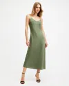 Allsaints Bryony V-neck Midi Slip Dress In Oil Green