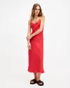 Allsaints Bryony V-neck Midi Slip Dress In Black