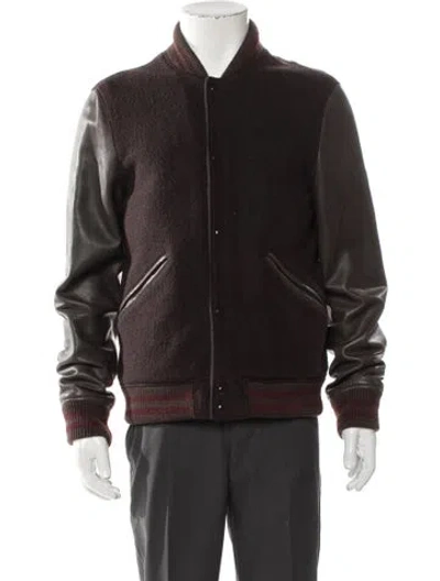 Pre-owned Allsaints Buck Bomber Wool Bomber Jacket In Brown