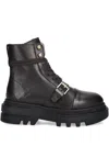 Allsaints Buckle Lace-up Boot In Black