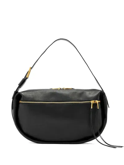 Allsaints Buckle Zip Tote Bag In Black