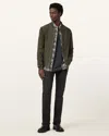 Allsaints Buckley Suede Bomber Jacket In Military Green