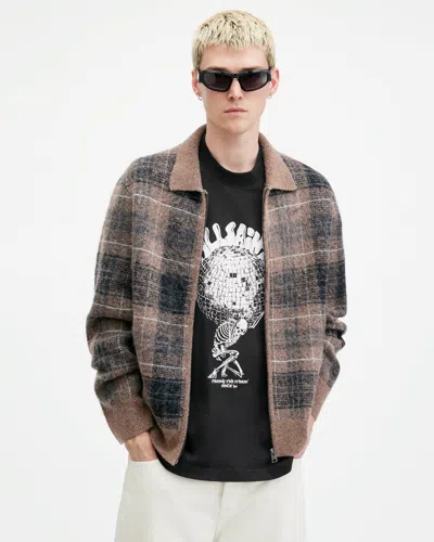 Allsaints Burden Graphic Printed Oversized T-shirt In Washed Black