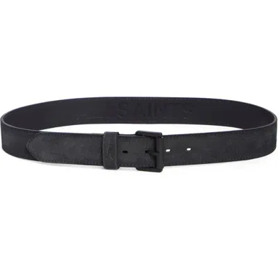 Allsaints Burnished Suede Belt In Black