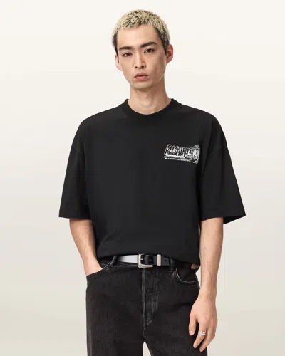 Allsaints Burnout Crew Neck T-shirt In Black