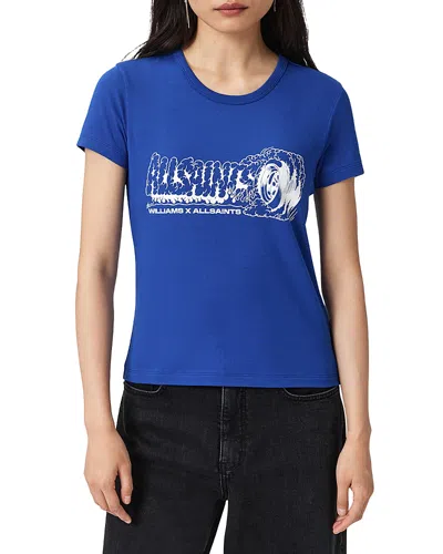 Allsaints Burnout Stevie Tee In Blue
