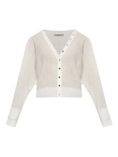 Allsaints Button-detailed V-neck Cardigan In Neutral