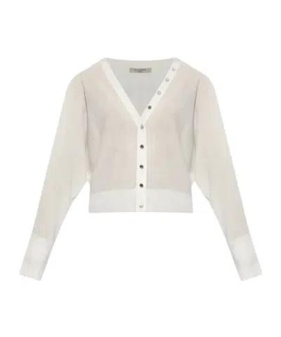 Allsaints Button-detailed V-neck Cardigan In White