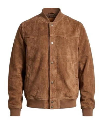 Allsaints Buttoned Leather Jacket In Brown