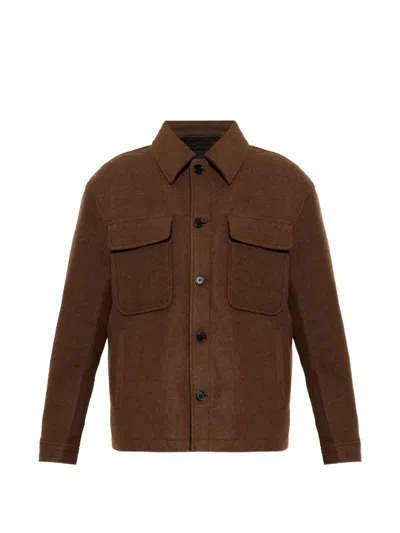 Allsaints Buttoned Pocketed Shirt Jacket In Animal Print