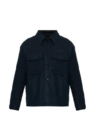 Allsaints Buttoned Pocketed Shirt Jacket In Black