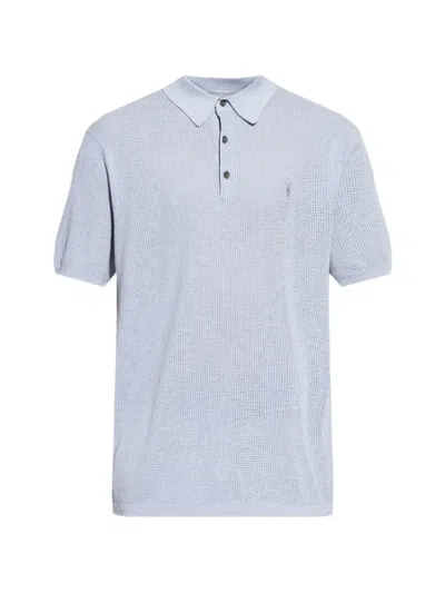 Allsaints Buttoned Polo Shirt In Blue