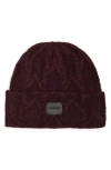 Allsaints Cable Knit Beanie In Brown