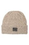 Allsaints Cable Knit Beanie In Brown