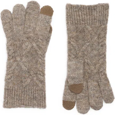 Allsaints Cable Knit Gloves In Gray