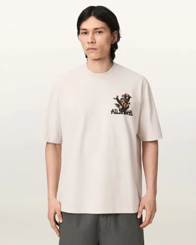 Allsaints Cacti Short Sleeve Oversized T-shirt In Neutral