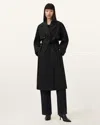 Allsaints Cadence Relaxed Fit Trench Coat In Black