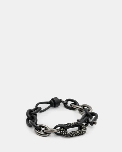 Allsaints Cadence Two Tone Chain Bracelet In Matte Black Mix