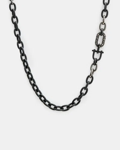 Allsaints Cadence Two Tone Chain Necklace In Matte Black Mix