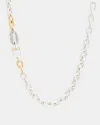 Allsaints Cadence Two Tone Chain Necklace In Warm Silver Mix