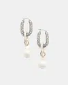 Allsaints Cadence Two Tone Pearl Bead Earrings In Warm Silver Mix