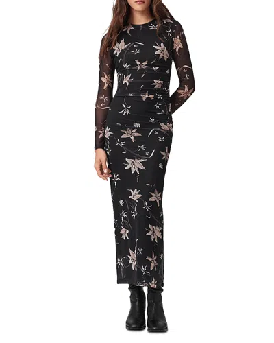 Allsaints Caia Mesh Dress In Black