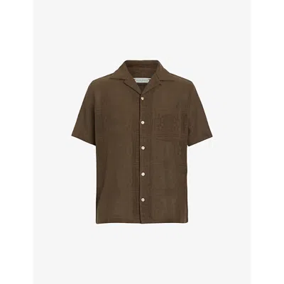 ALLSAINTS CALETA RELAXED-FIT EMBROIDERED ORGANIC-COTTON SHIRT