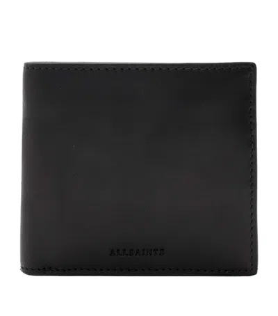 Allsaints Calfskin Delph Bifold Wallet In Black