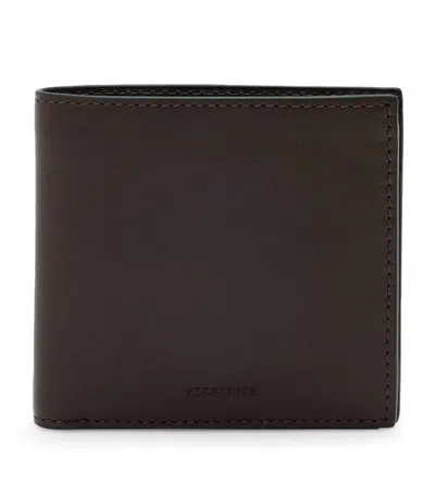 Allsaints Calfskin Delph Bifold Wallet In Brown