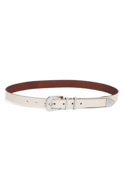 Allsaints Calfskin Leather Belt In Neutral