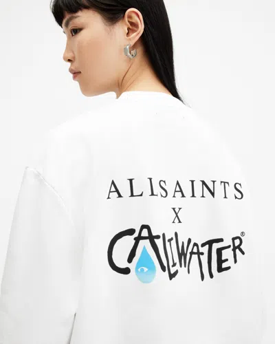 Allsaints Caliwater Charity Relaxed Fit Sweatshirt In White