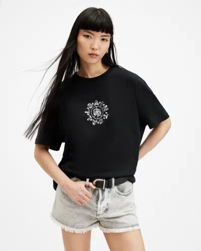 Allsaints Caliwater Charity Relaxed Fit T-shirt In Black