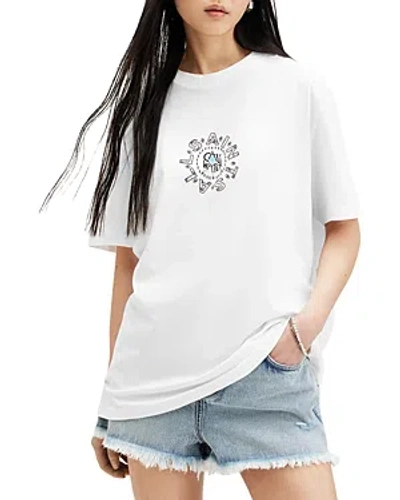Allsaints Caliwater Graphic Print Tee In White