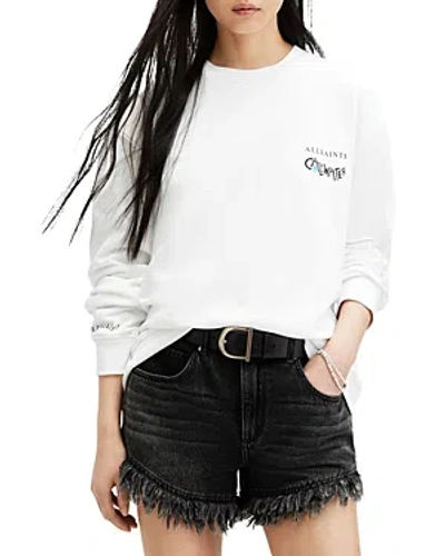 Allsaints Caliwater Logo Sweatshirt In White