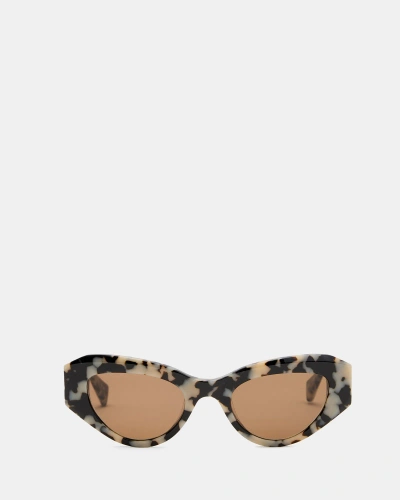 Allsaints Calypso Bevelled Cat Eye Sunglasses In Snow Leopard