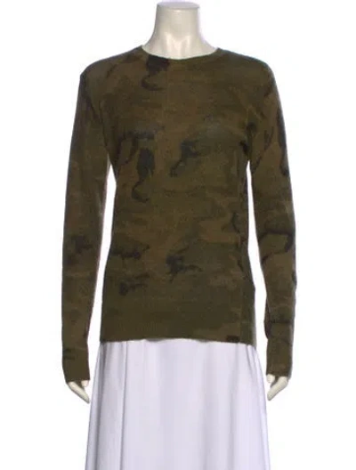 Pre-owned Allsaints Camouflage Print Crew Neck Sweater In Green