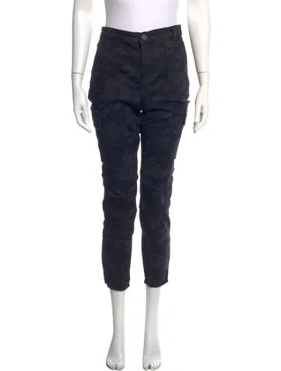 Pre-owned Allsaints Camouflage Print Skinny Leg Pants In Blue