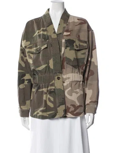 Pre-owned Allsaints Camouflage Print Utility Jacket W/ Tags In Green